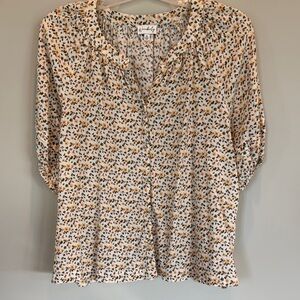 Wonderly Cream Ruffled Blouse with Peter Pan Collar